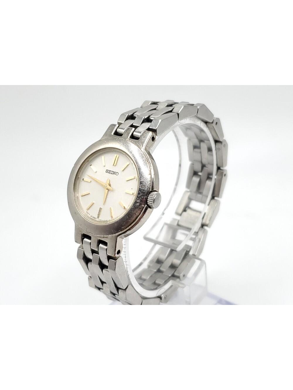 Seiko Quartz Watch Womens 25mm New Battery Silver Tone Round White Dial - Picture 3 of 15